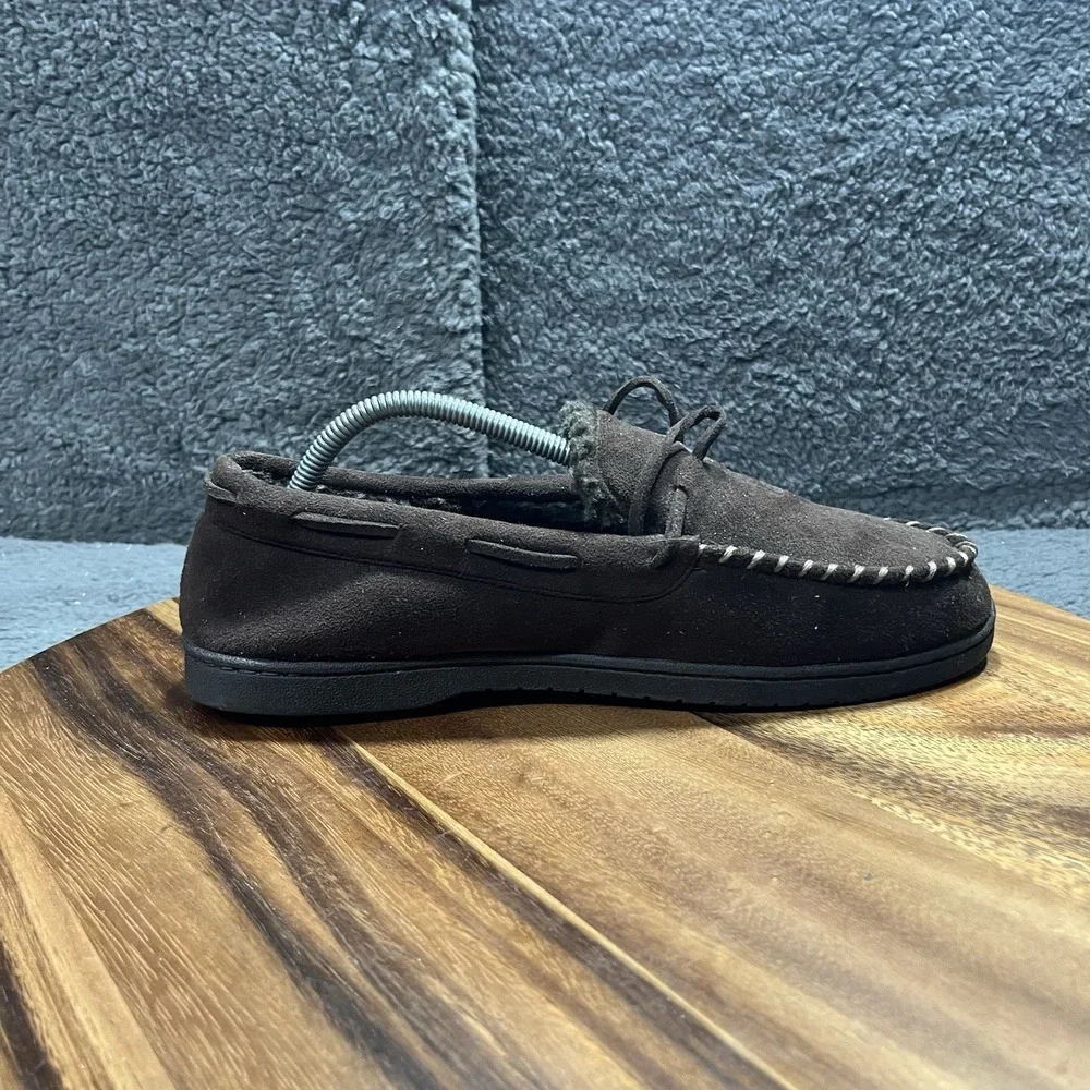 DOCKERS‎ Men's 9-10 lace Up Flat Slippers Shoes Brown Sandals Cotton